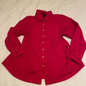 Lands End Long Sleeve Red Button Down Blouse 22W darts